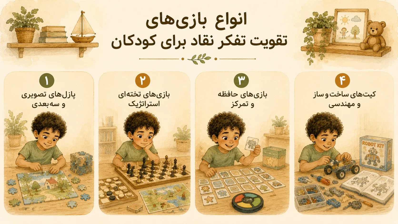 انواع بازی های تقویت تفکر نقاد برای کودکان