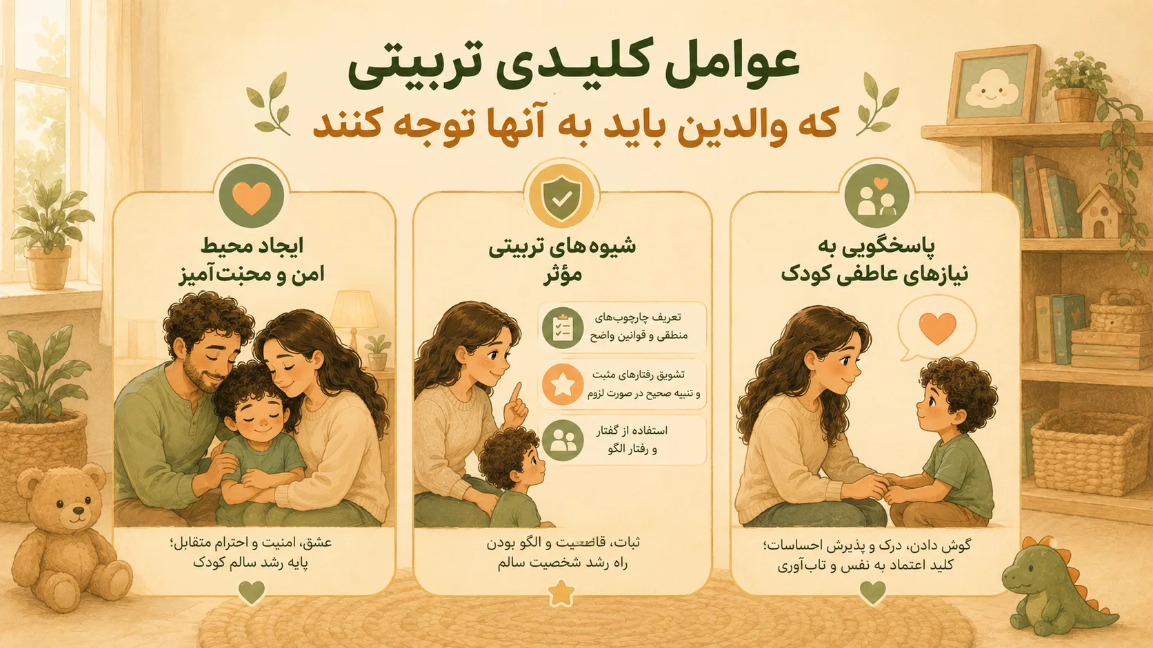 عوامل کلیدی تربیتی که والدین باید به آنها توجه کنند