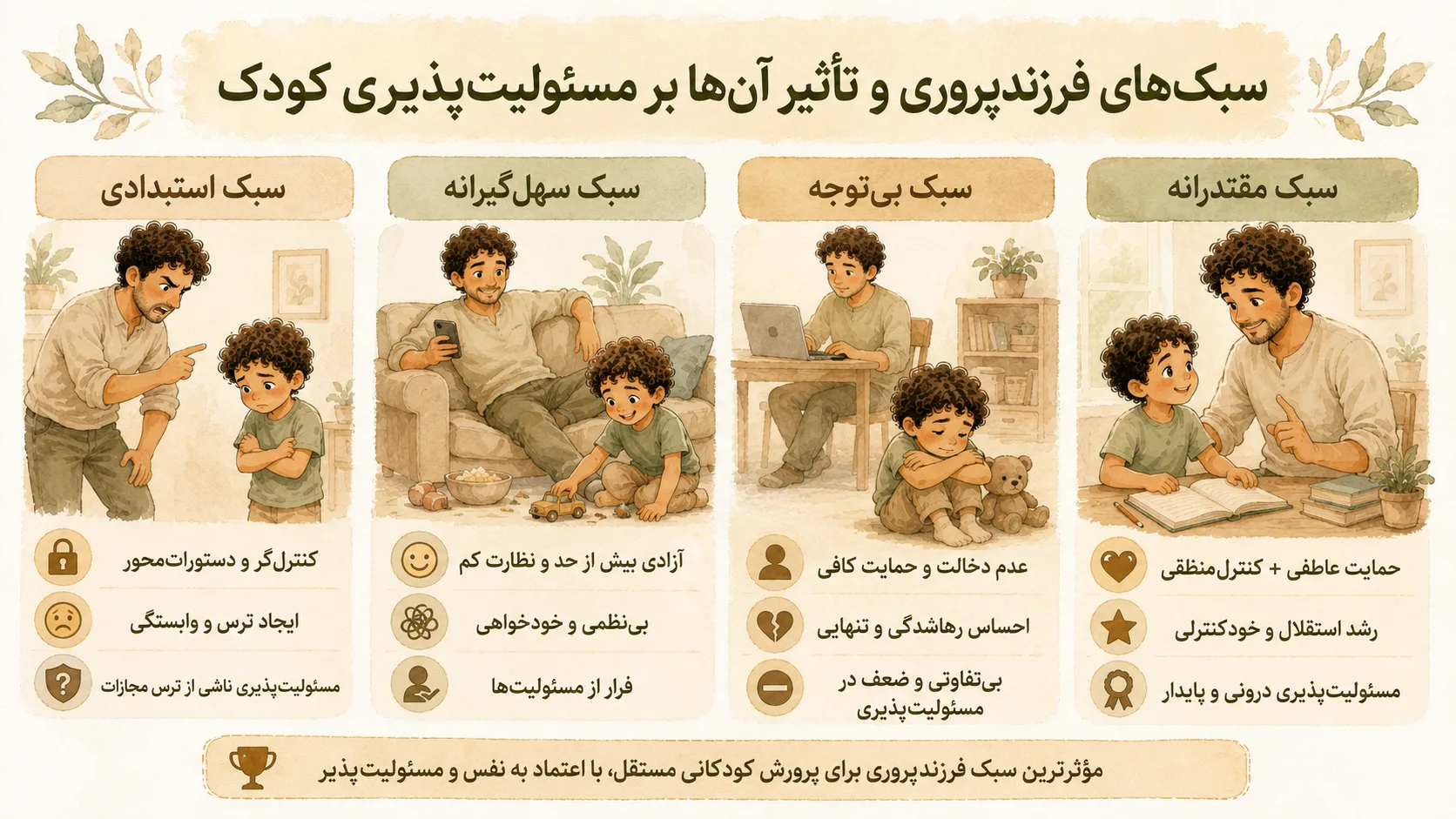 نقش والدین در مسئولیت پذیری کودک چیست؟