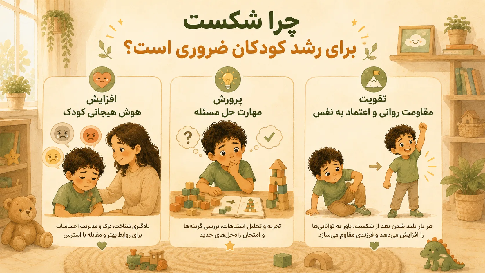 چرا شکست برای رشد کودکان ضروری است؟